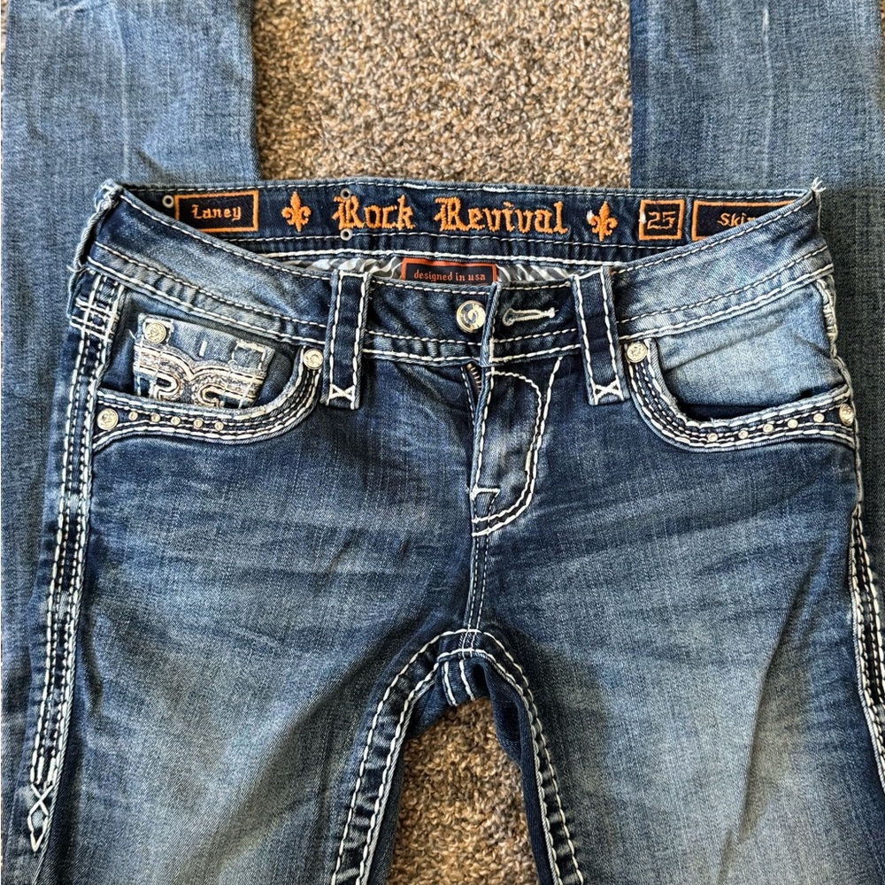 Rock Revival Dark Blue Skinny Jeans for Women